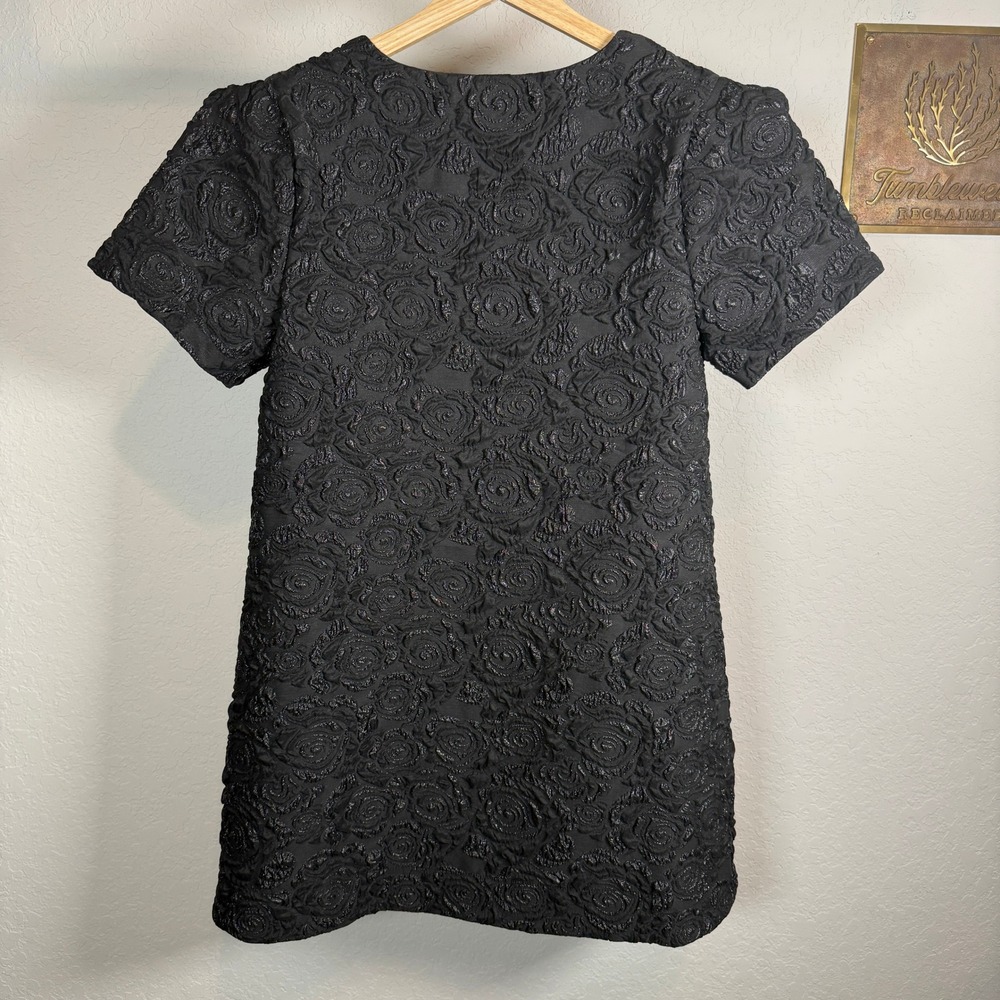 Show Me Your Mumu Black Rose Jacquard Metallic V-Neck Mini Dress Womens Small‎ - Picture 7 of 10